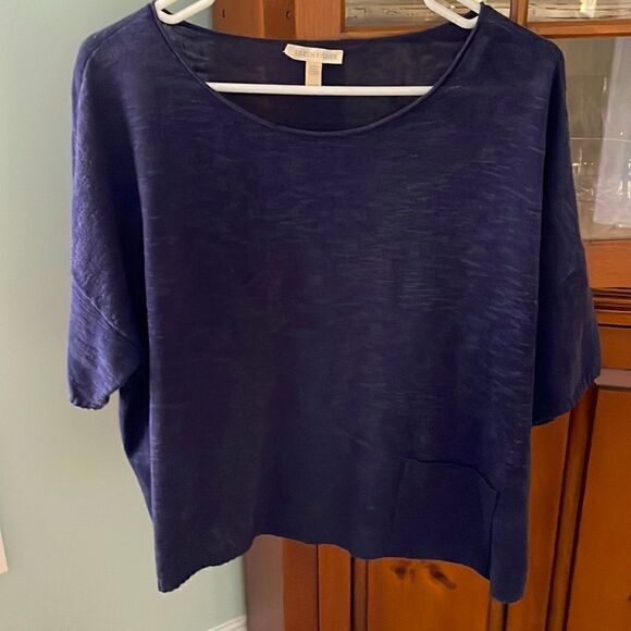 Eileen Fisher Ballet Neck Box Top Sweater - Picture 1 of 6